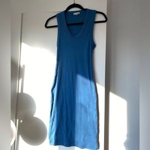 SOLD Blue James Perse U Neck Ribbed Dress